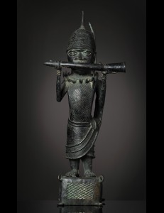 Statue de Messager bronze-Bini Edo-Nigeria