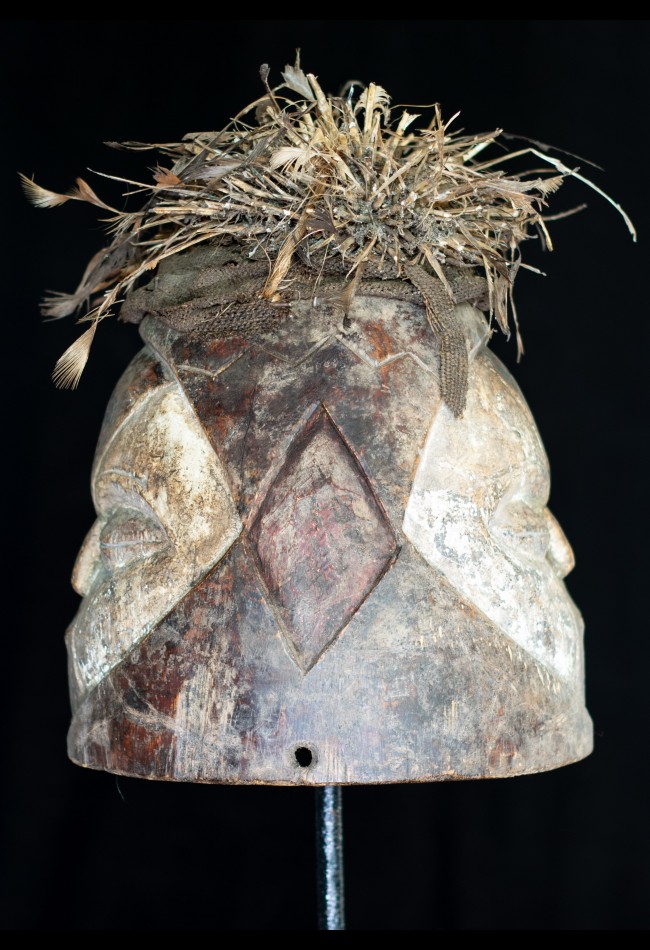 Masque Africain heaume Janiforme Fang Gabon Masque Africain heaume Janiforme Fang Gabon