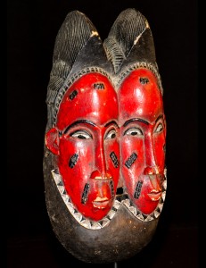 Masque jumeaux Nda Baoulé Cote d'Ivoire