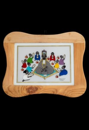 Découvrez cette peinture sous verre Sénégal, une pièce décorative liée au savoir-faire artistique sénégalais. Une œuvre pour collectionneur d’art africain.