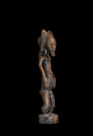 Statue Baoulé Côte d’Ivoire en bois dur, pièce d’art africain de collection. Découvrez son histoire, sa provenance près de Bouaké et ses caractéristiques.